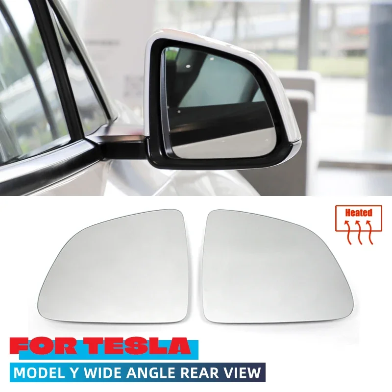

Real 1000R 1 Pair Side Rearview Mirror Glass Lens for Tesla Model Y Model Y 2019 2020 2021 Wide View Anti Glare ModelY Wing