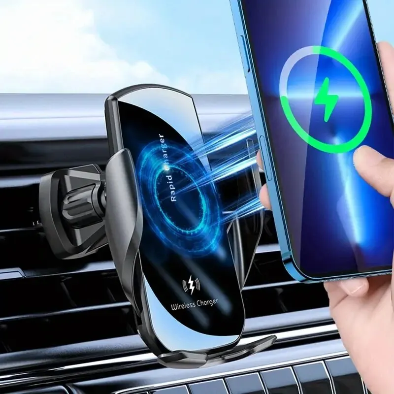 Car Wireless Charger Air Vent Car Phone Holder Mount 15W Fast Wireless Charging Station For iPhone 15 14 13 12 11 Samsung Xiaomi