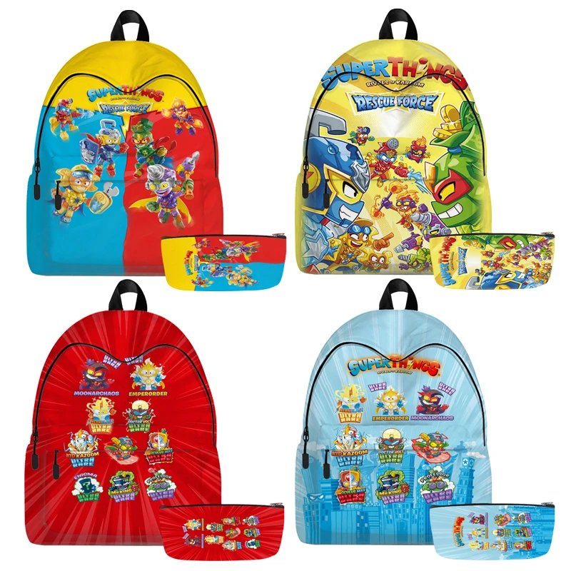 

SuperThings 10 School Backpack Rescue Force Superzings Teenagers Girls Travel Waterproof Bags Mochila Small Bookbag