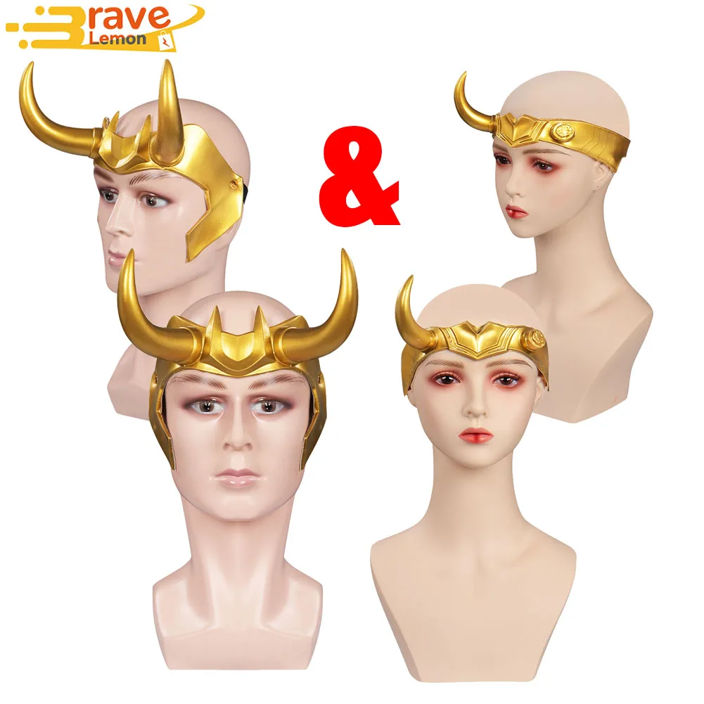 قناع لوكي كوسبلاي ذهبي بزاوية مزدوجة للرجال والنساء أقنعة سيلفي واحدة من اللاتكس للبالغين دعائم خيالية لحفلات الهالوين
