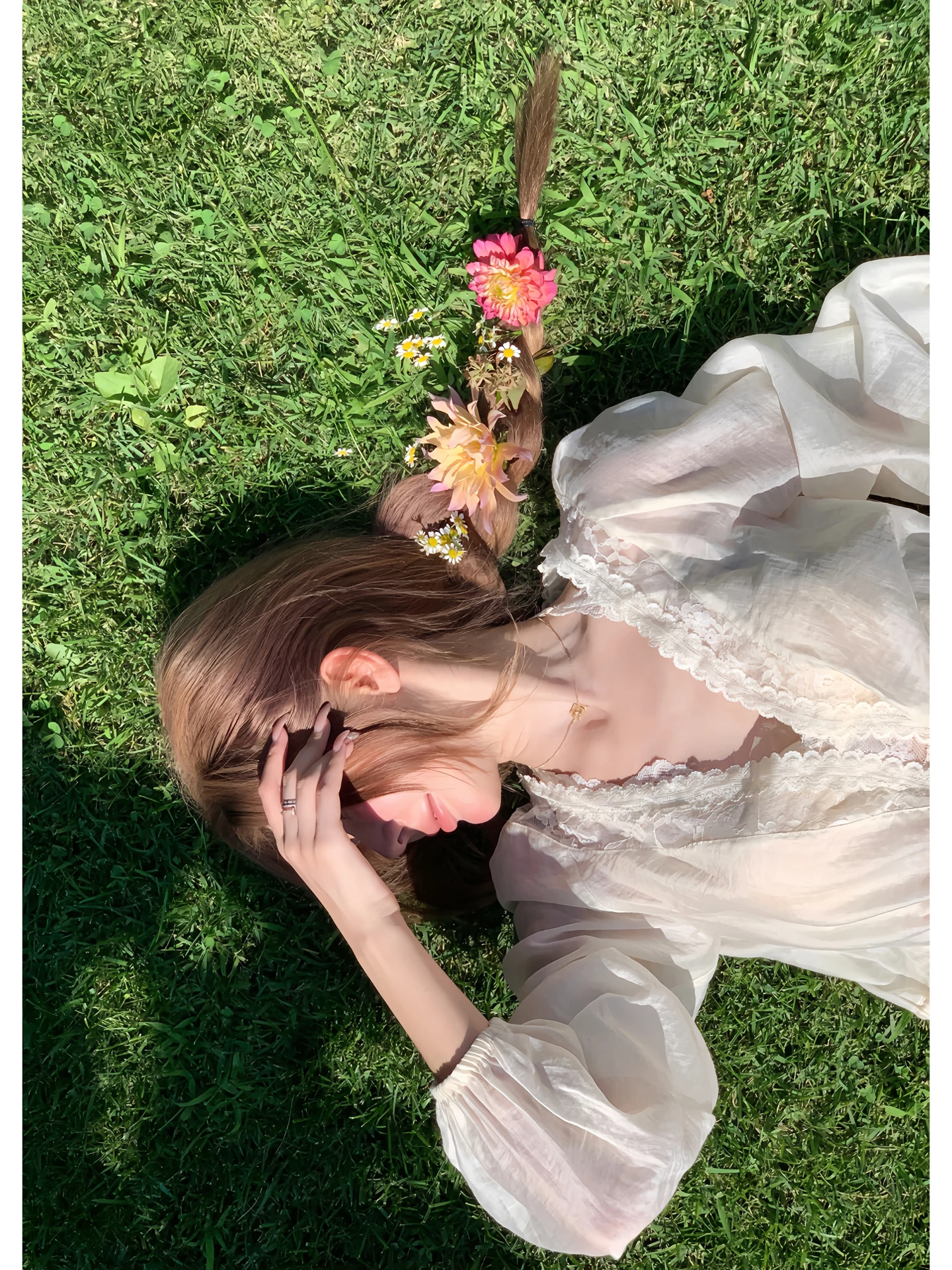 

White Water Women's Silk Long Sve irt Gentle Ele Slimming Lantern Sve French Sle Loose Fit Ladies' irt