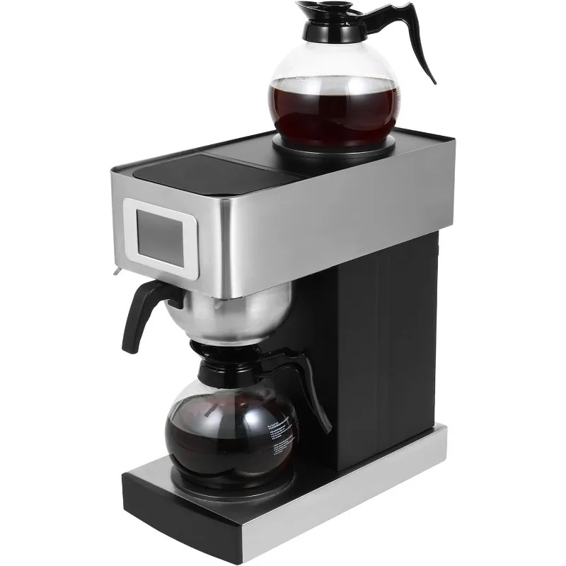 

Restlrious Commercial Coffee Machine, Automatic Brewing Coffee Maker with Heating Pad and Double Glass Decanter