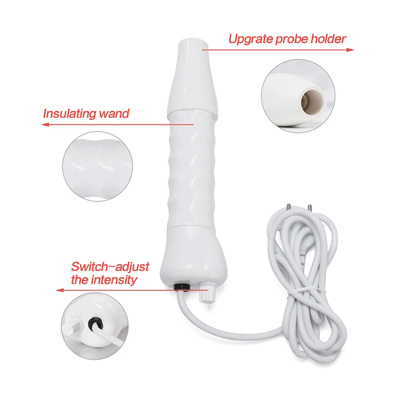 Portable Handheld High Frequency Skin Therapy Wand Electrode Glass Tube Skin Wrinkle Reducing Alta Frecuencia Wands view 5