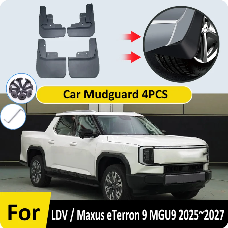 

Car Mudflaps Splash Mud 4PCS For LDV Maxus eTerron 9 MGU9 2025 2026 2027 Front Rear Wheels Mudguards Guards Protection Accessory