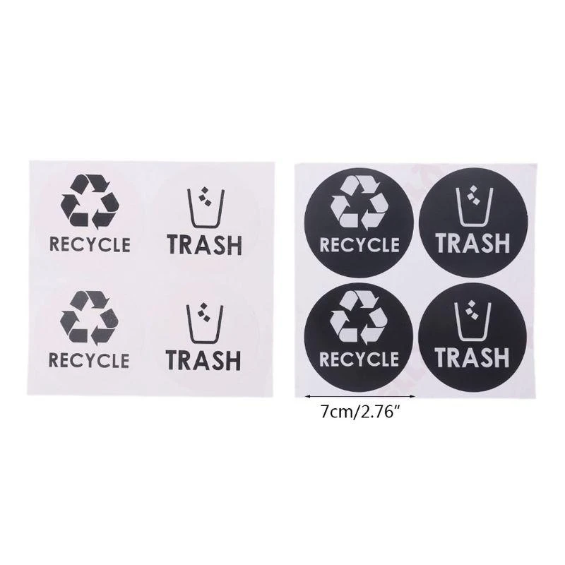 Recycle Trash Symbol Vinyl Lettering Decals Sticker For Trash Cans Garbage Conta