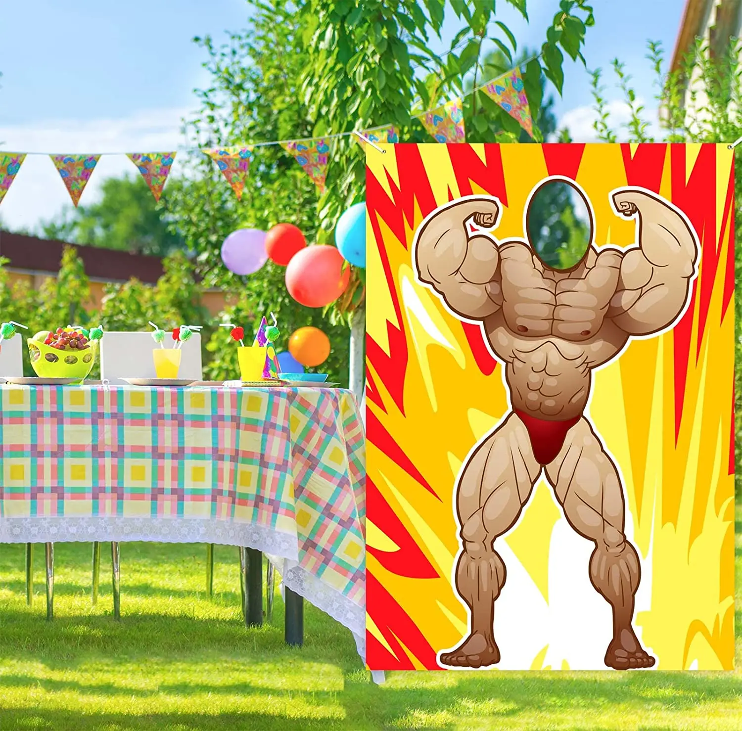 Fitness Photo Banner Backdrop Bodybuilder Pretend Play Party Game Gym Exercise Sports Muscle Theme Decor For Party Background