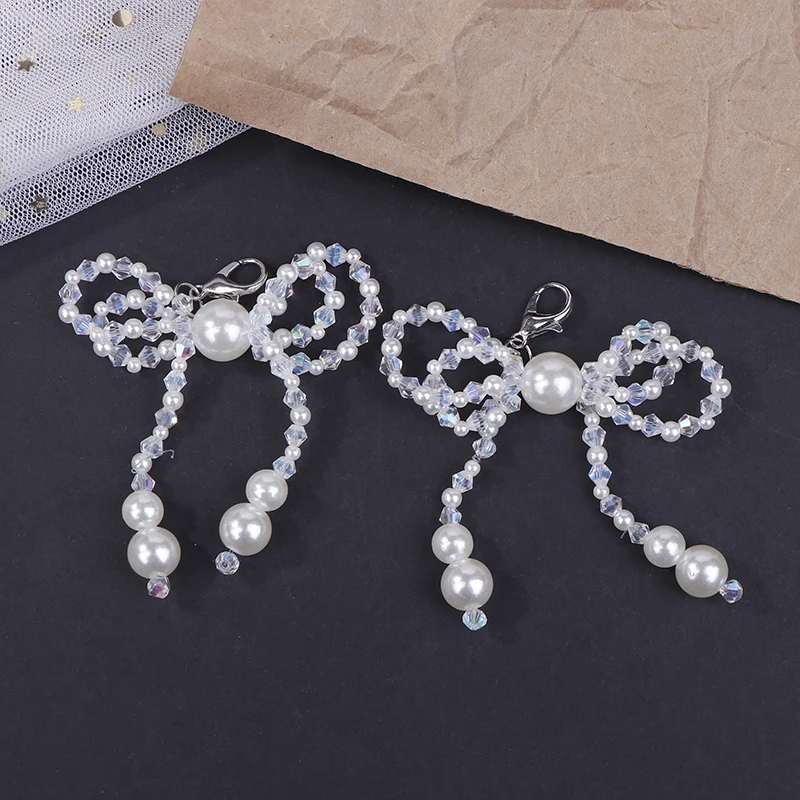 1 Pair Pearl Bow Shoe Buckle Ornaments Men Women Personality Detachable Perl Heel Chain Shoelaces Clip Decorative Accessories