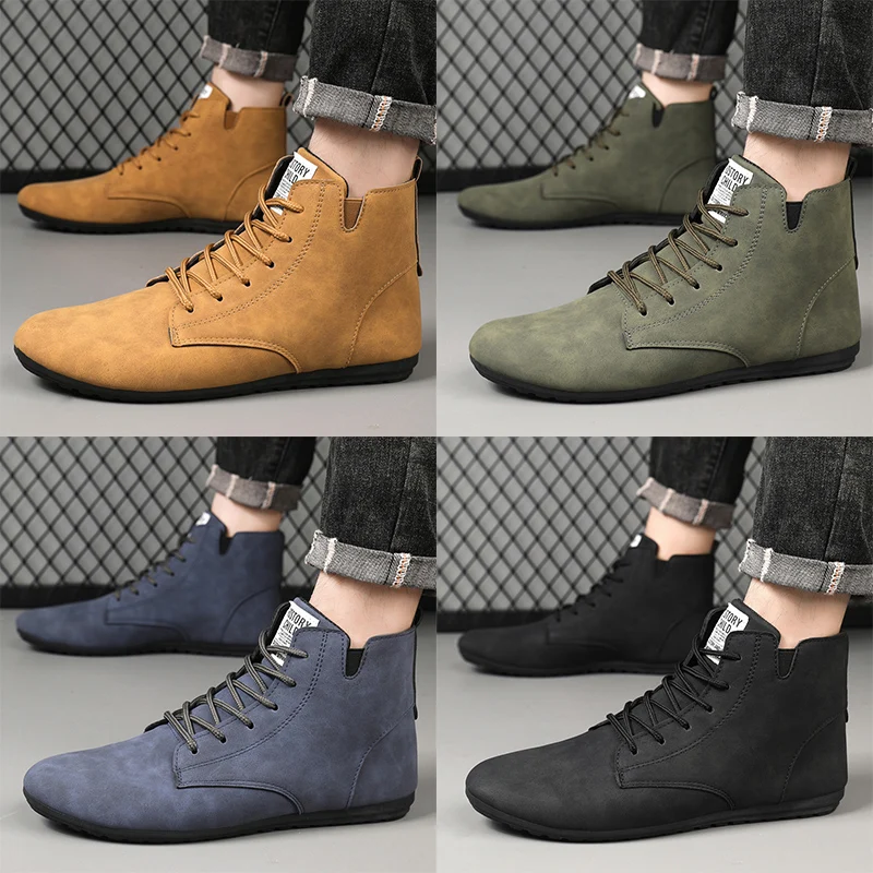 

Men's High-Top Work Boots ort Boots Retro Sle Waterproof Casual oes for All Seasons Faionable Large Size