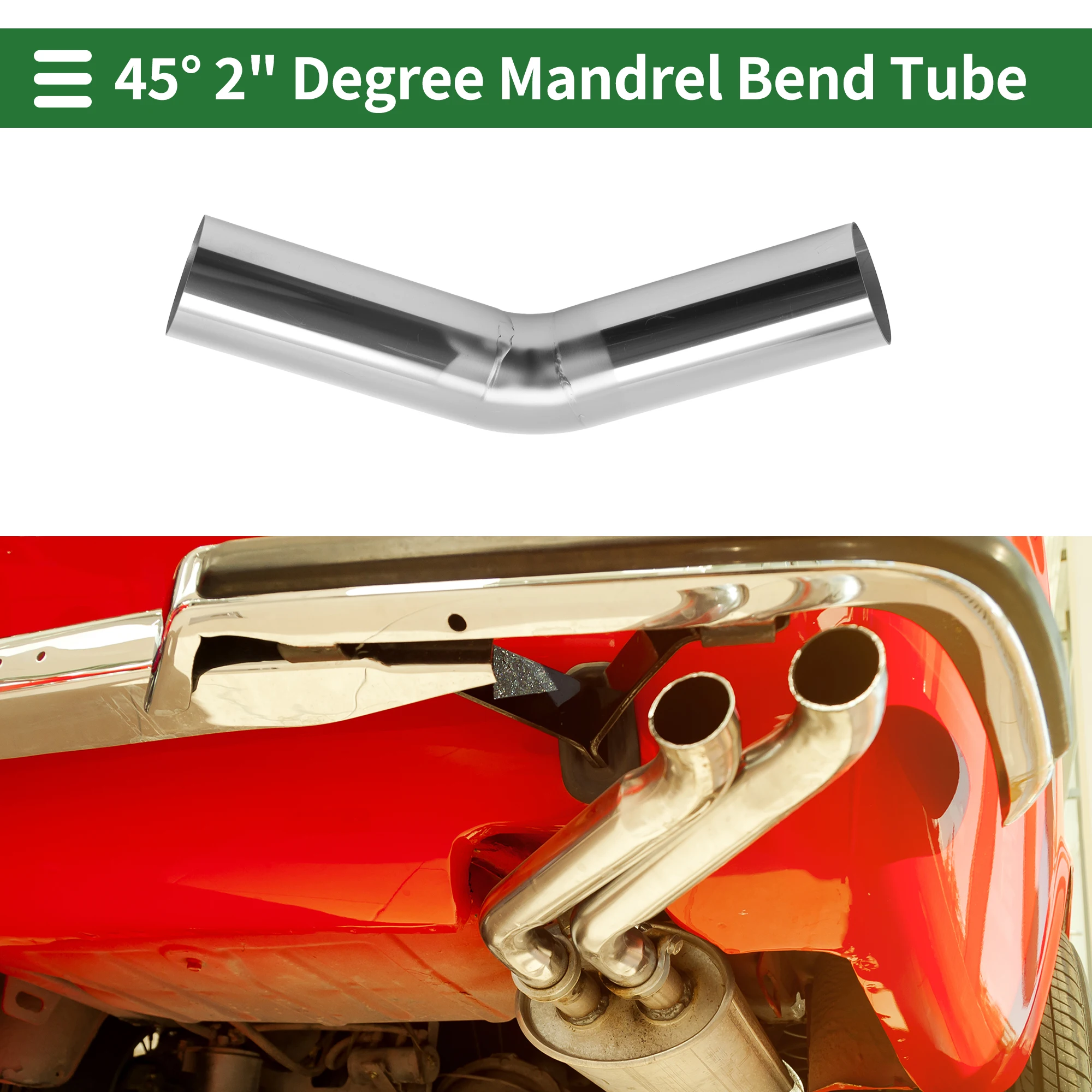 Uxcell 51/57/102mm OD 45 Degree Mandrel Bend Elbow Tube 150mm Length Car Exhaust Elbow Pipe Universal Connection Fittings