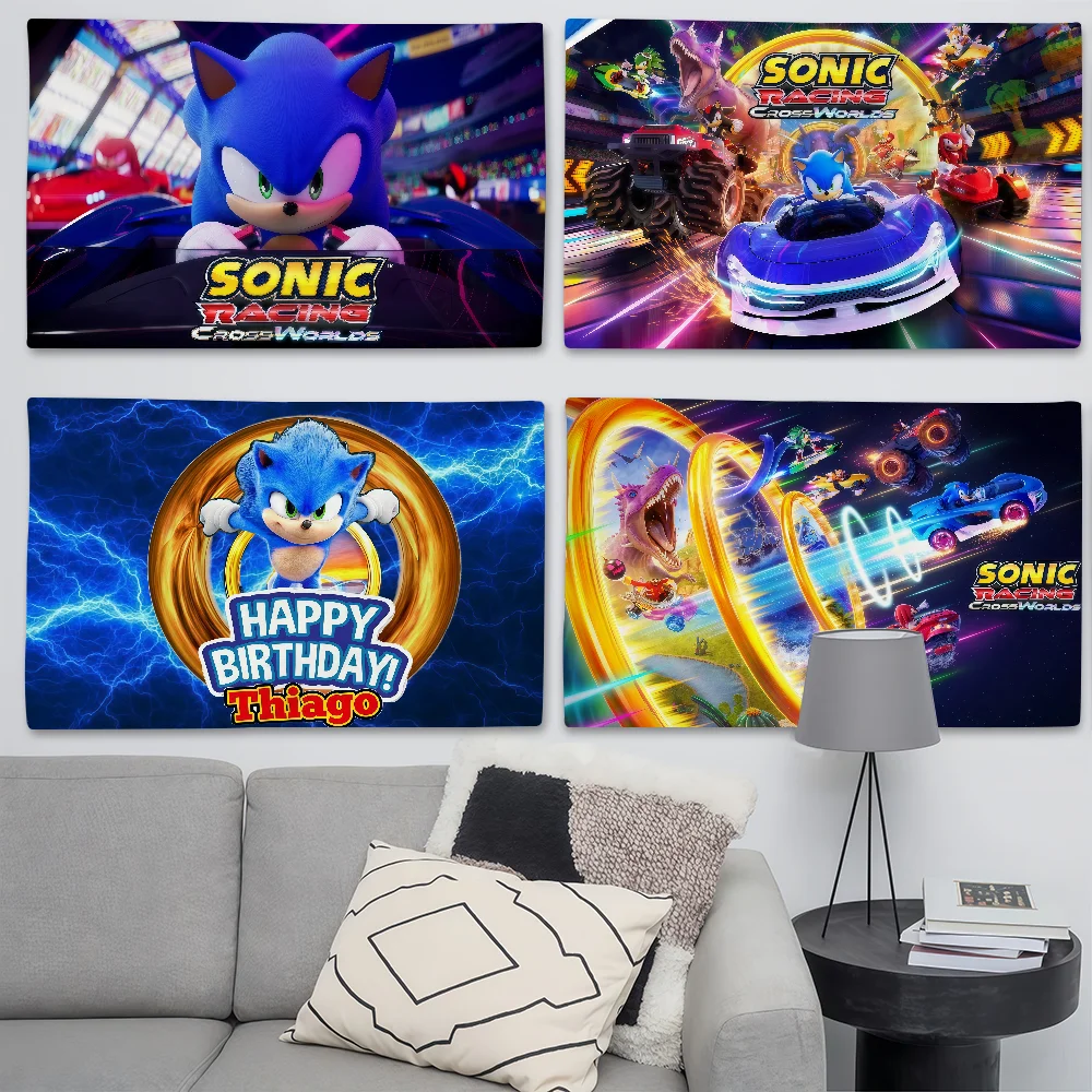 Racing Game S-Sonic R-Racing Flag Suitable For Birthday Part