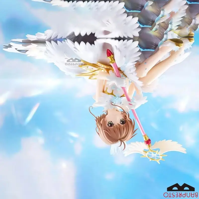 In Stock BANPRESTO Figure Sakura Kinomoto Clear Card Ver Cardcaptor Sakura Anime Collectible Model Desktop Decoration Gift