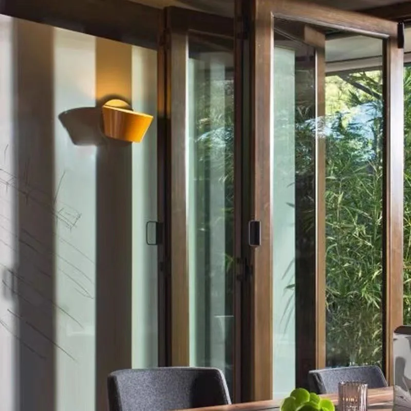 Spanish bedroom bedside wall lamp rotatable reading wall lamp Nordic creative drum lamp aisle