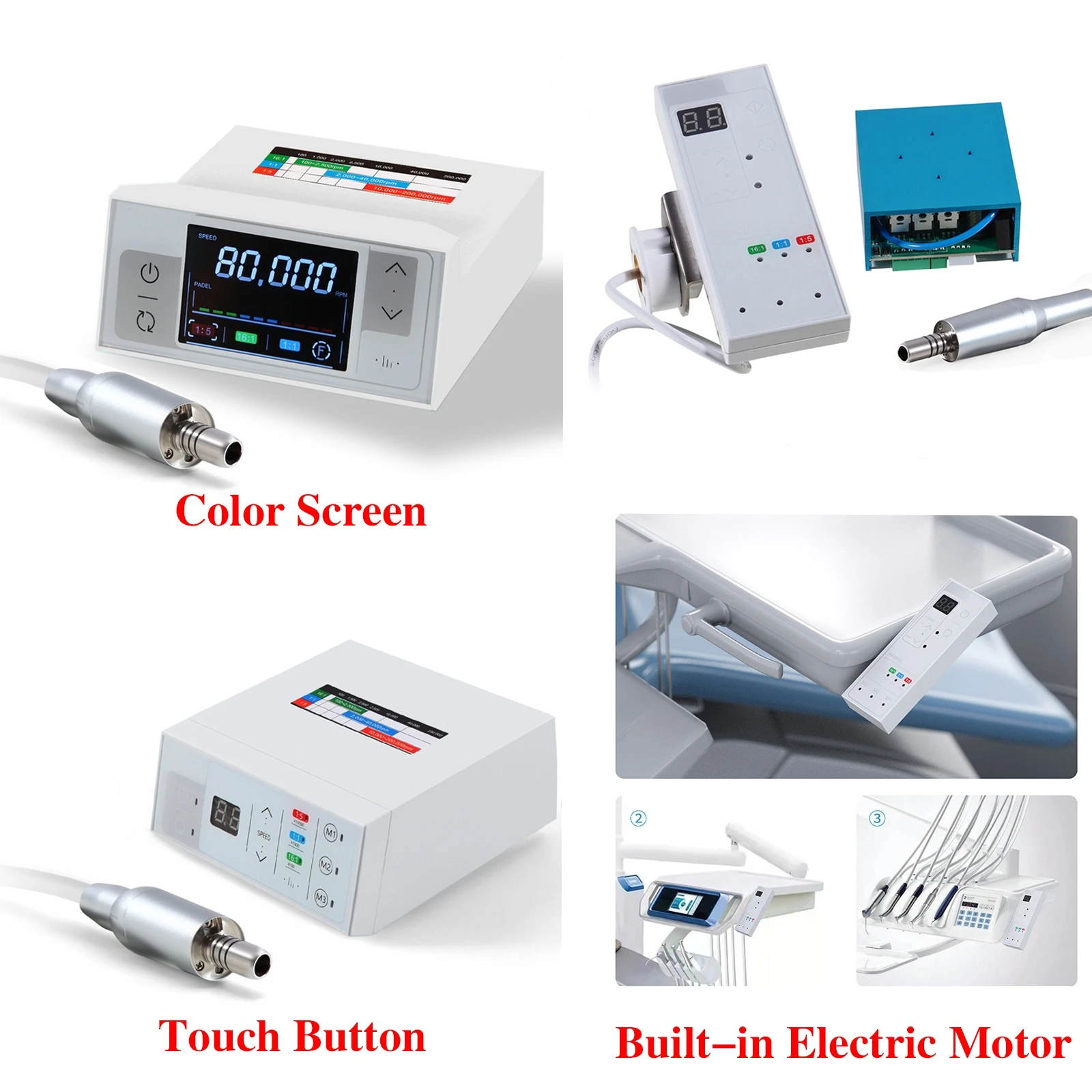 Portable Dental Electric Motor Brushless Digital Micromotor For Dentist Lab /Treatment/Teaching Practice Model NSK Style E-type