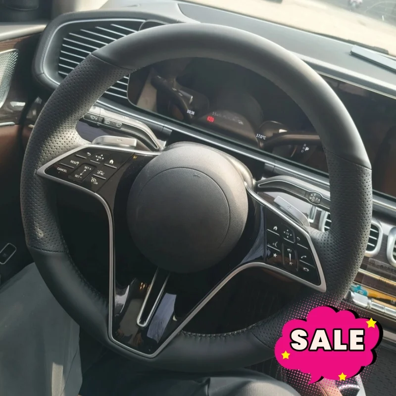 

Customizable Handmade Anti-slip Genuine Leather Steering Wheel Cover for Mercedes-Benz E-Class E200 E260 GLE S-Class GLS