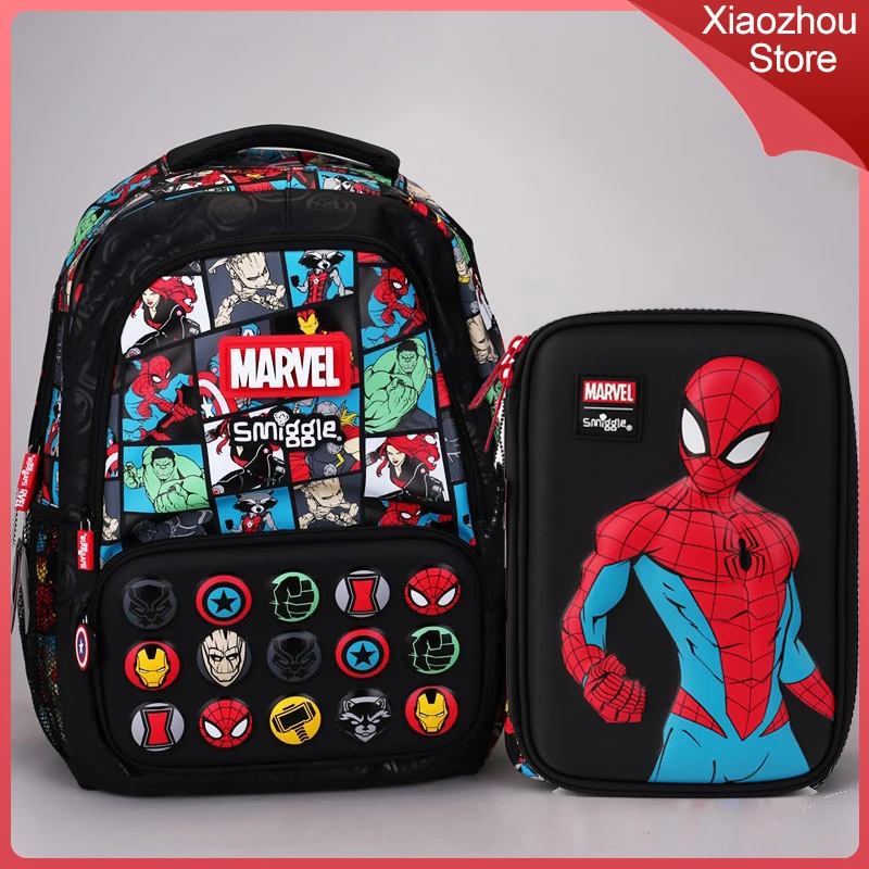 

Smiggle Australia Red Spider Schoolbag for Children Student Stress Reducing Lunch Bag with Water Cup Double Shoulder Backpack