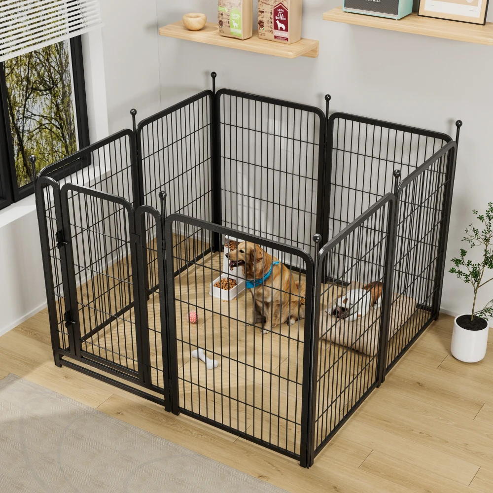 

Dog Playpen 8 Panels 40" Height Heavy Duty Dog Fence Puppy Pen for Large Medium Small Dogs Indoor Outdoor Foldable Pet Exercise