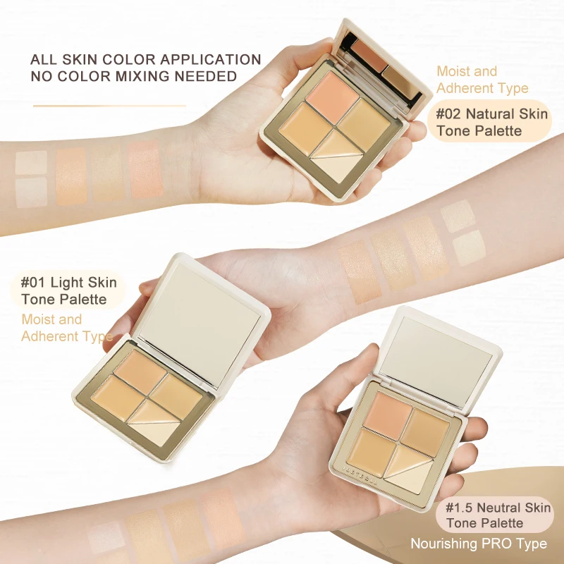 لوحة خافي عيوب البشرة من جوديدول مكونة من 5 ألوان، لون سمك السلمون للهالات السوداء والبقع، تفتيح وتثبيت الوجه، تغطية سلسة