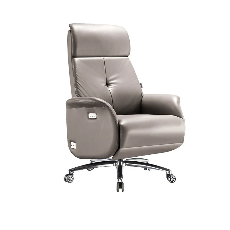 

Electric boss chair leather reclining computer chair comfortable thickened lifting backrest rotating office chair sedentary