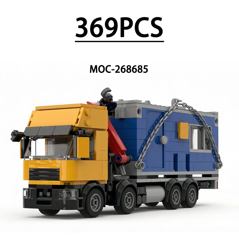 MOC-268685 8x4 Bouwsteen Kraanwagen Container Assemblagemodel 369 PCS Speelgoed Verjaardag Kerstmis Nieuwjaar Vakantiecadeau