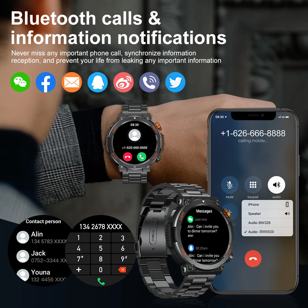 LIGE New Compass Watch For Men Smart Watch Sports Fitness Watches IP67 Waterproof Smartwatch Men Bluetooth Call Health Monitor