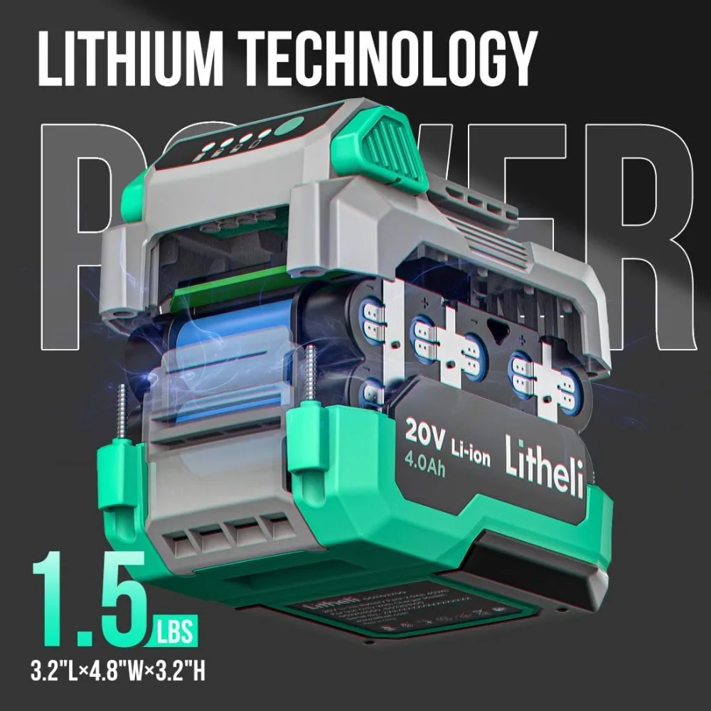 

20V 4.0AH Lithium Ion Battery Pack, Only Fit 20V Power Tools