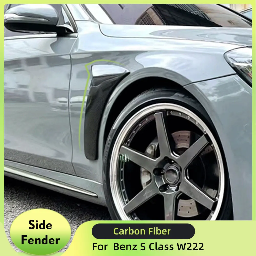 

Carbon Fiber Car Front Bumper Side Fender Fins Trim for Benz S Class W222 S400 S63 S65 AMG Sedan 4-Door 2014-2018 Fender Trims