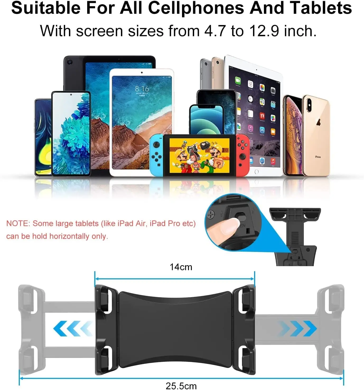 Bicycle Tablet Holder Universal Adjustable Mount Bike Bracket For iPad Mount Stand Indoor Gym Treadmill Handlebar Tablet Holder