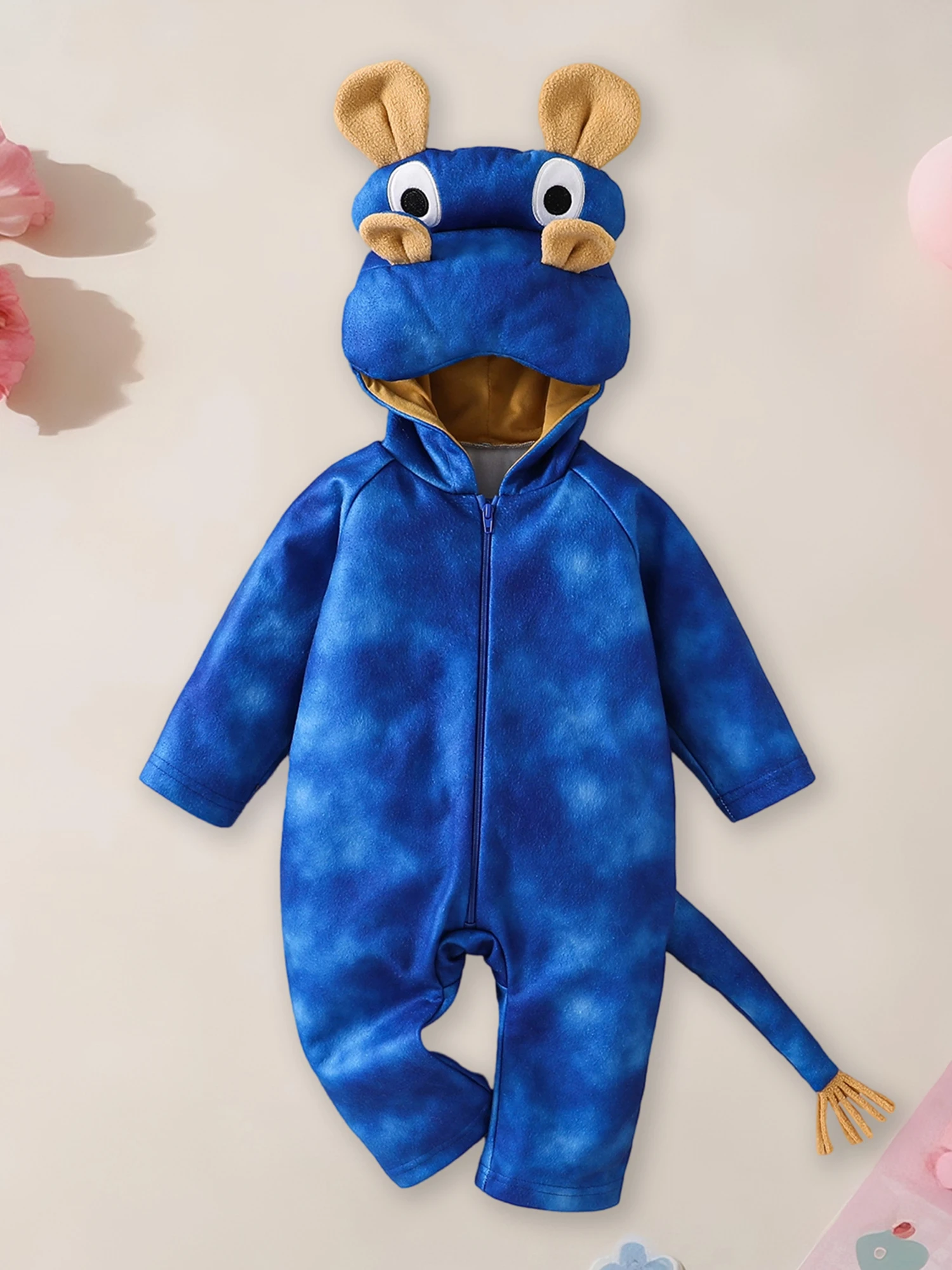 

Детский костюм слона. Уютный комбинезон с капюшоном для Хэллоуина. Веселье с друзьями и семью.