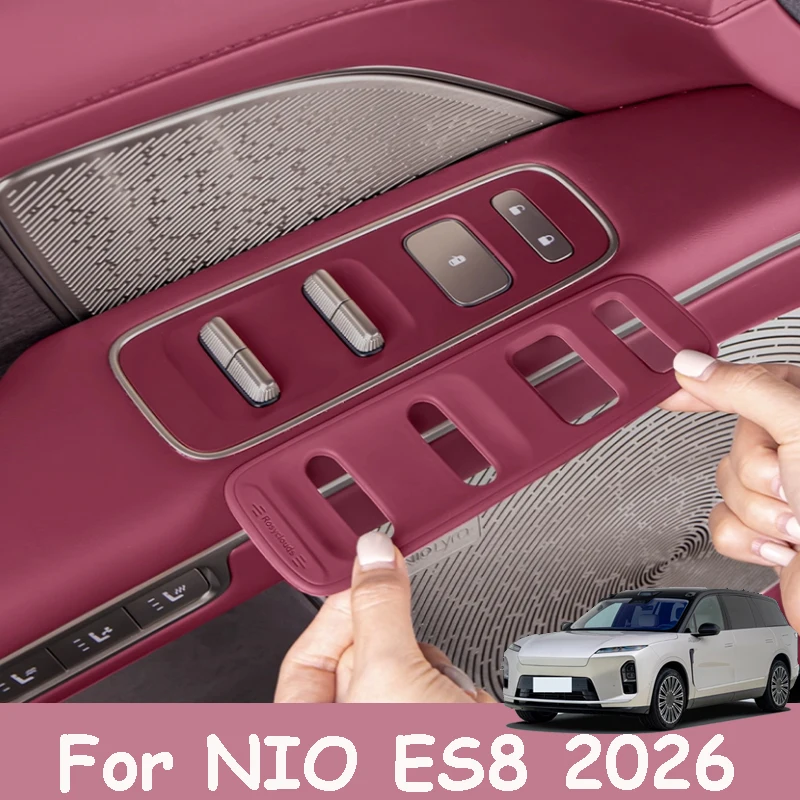 

For NIO ES8 2026 Car Door Button Silicone Pad Interior Decoration Anti Slip Pad Scratch-resistant Protective Accessories