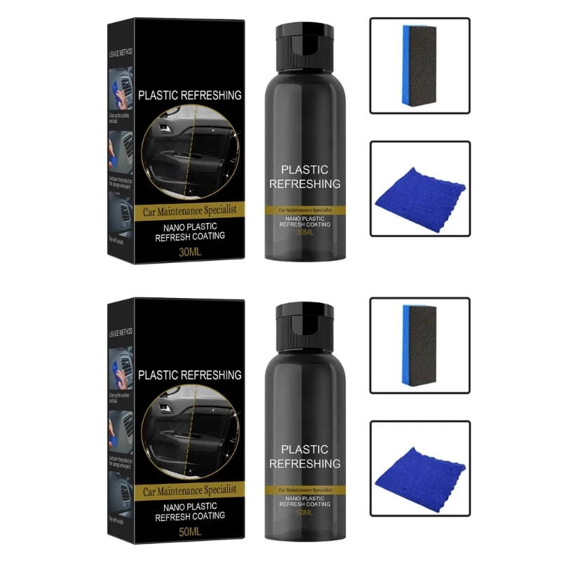 

Car Plastic Restore Coating Agent Auto Plastic Rubber Exterior Repair Clean Refresh Restoration Agent 30ml/50ml