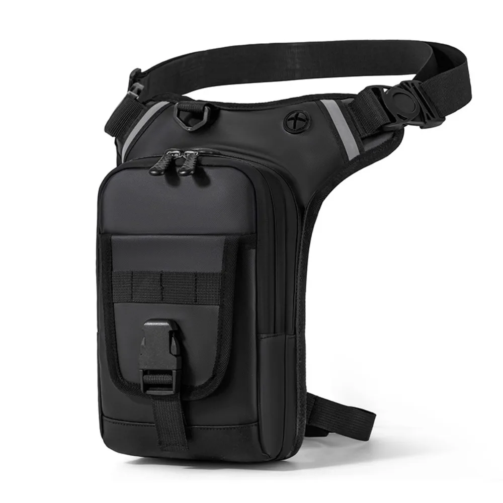 Waterproof PU leg bag tactical outdoor multi-functional single-shoulder tool bag reflective cycling waist bag
