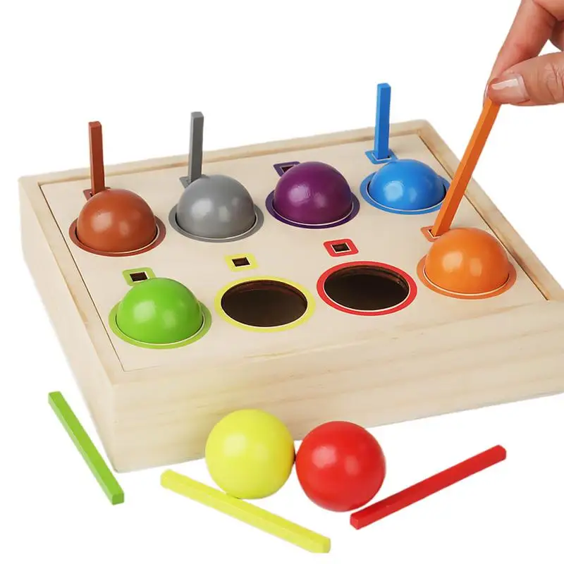 Color Sorting Balls Preschool Kindergarten Learning Activities Kids Wooden Matching Game Learning Color Sorting Toy Matching