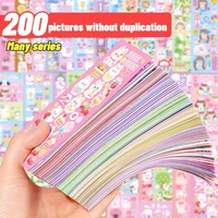 100/200 PCS Cute Stickers Kawaii Cartoon Laser Sticker for Kid Sticker Plate DIY Campus Students Decoration School Stationery