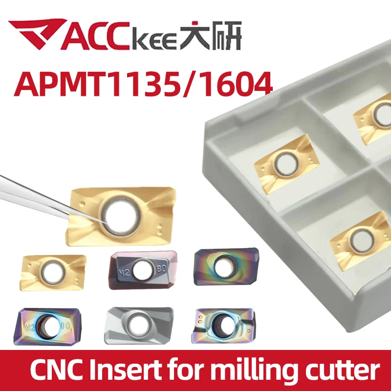 ACCKEE Milling insert APMT1135PDER APKT1604 high-quality carbide inserts APMT1604 lathe parts tool milling inserts carbide CNC