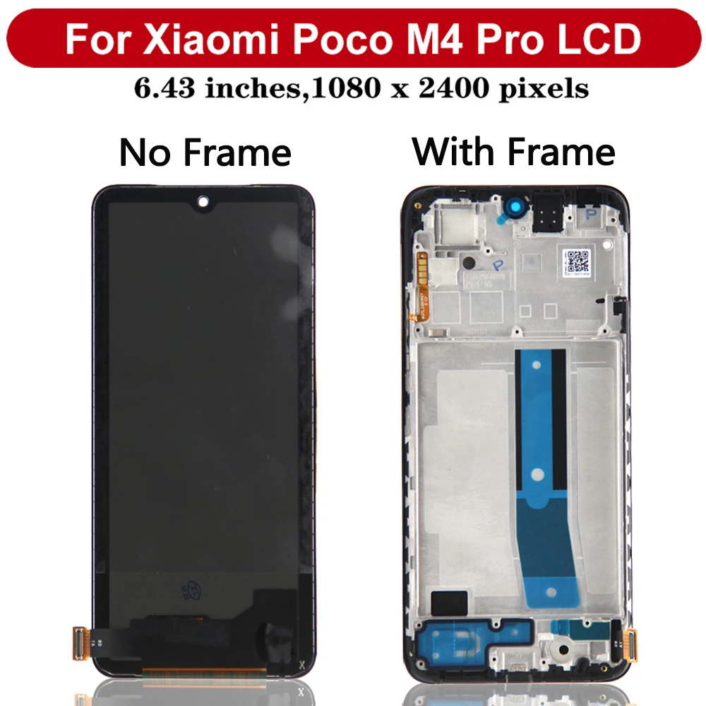 AMOLED Screen For Xiaomi Poco M4 Pro 5G LCD Display Touch Screen Digitizer Assembly AMOLED LCD Display For Xiaomi Poco M4 Pro