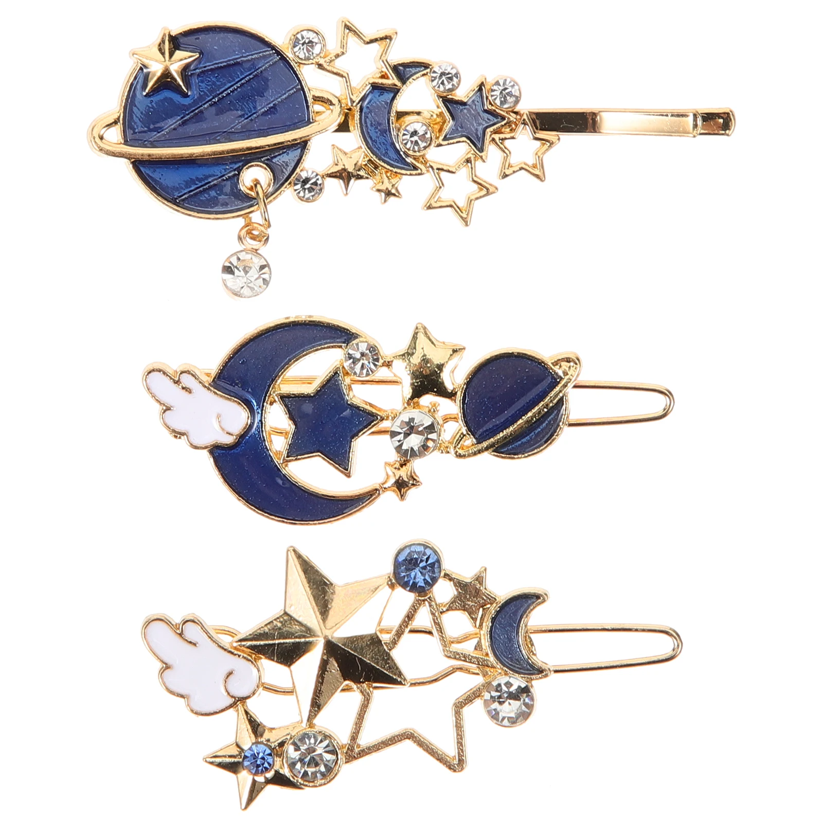 

3pcs Geometric Clips Moon Pins Vintage Barrettes Women Hair Ornament Styling Daily Party Prom Hair Accessories Gifts