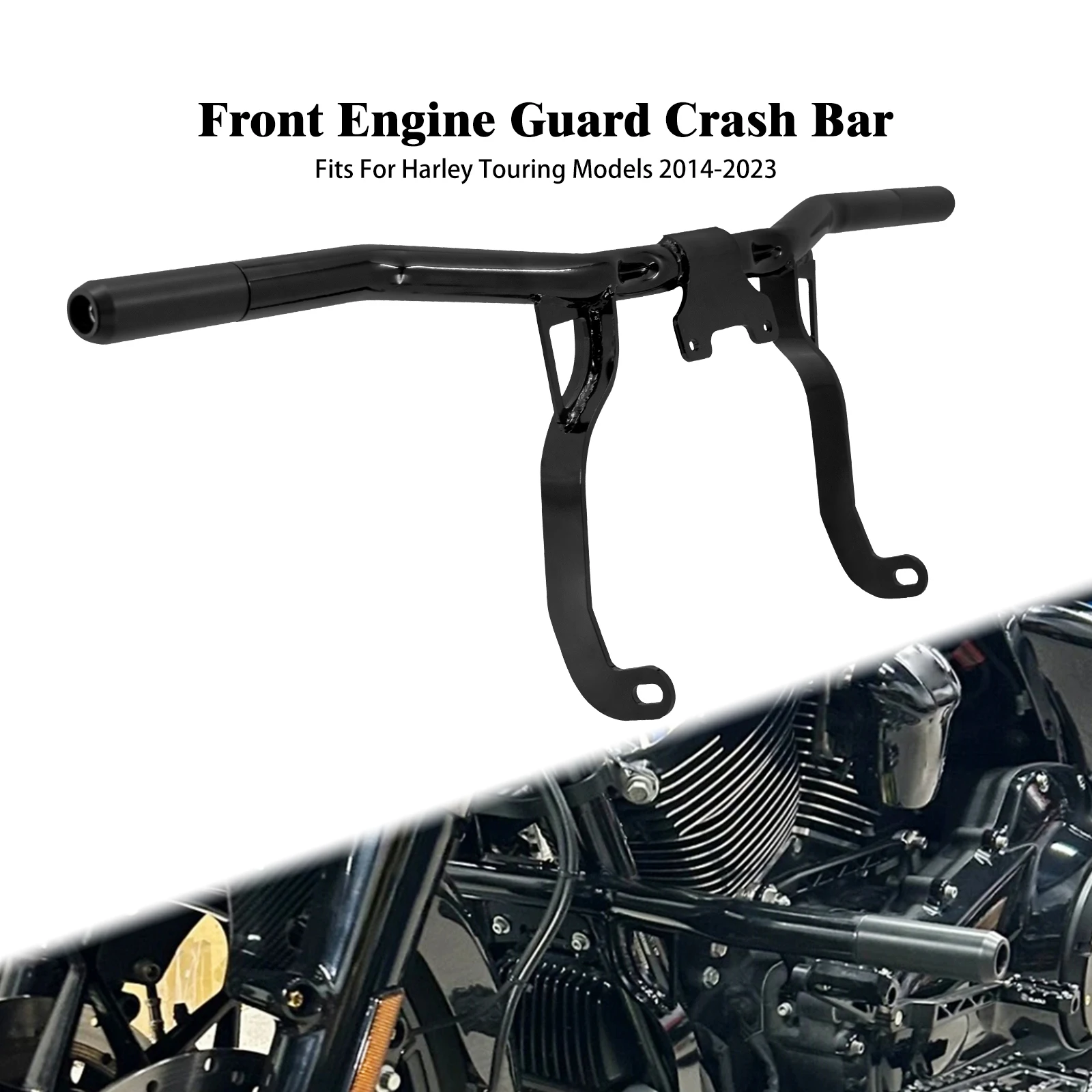 

Motorcycle Highway Engine Guard Crash Bar Front Falling Protection For Harley Touring Street Electra Glide FLHT FLTRX FLHR 14-23