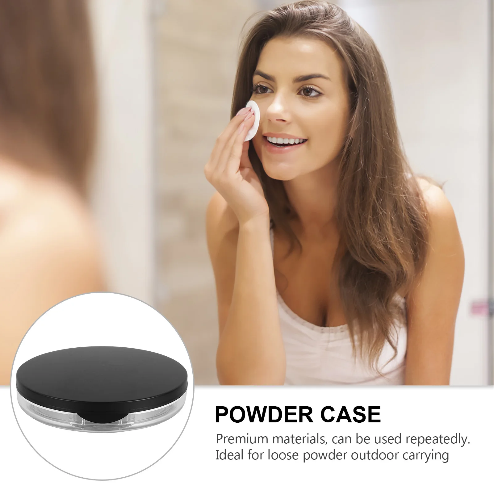 2 szt. Pojemnik na puder sypki, przenośny pojemnik podróżny na puder do makijażu, wytrzymałe etui do przechowywania z gąbeczką, odpowiedni do różu