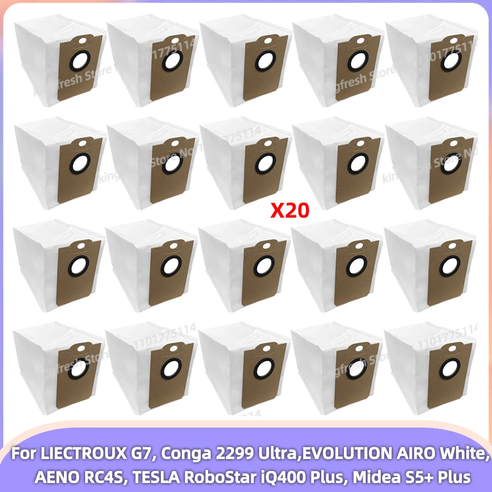 LIECTROUX G7、MYBOT X7 PRO、Conga 2299 Ultra Home X-Treme / Genesis、TESLA RoboStar iQ400 Plus、AENO RC4S、EVOLUTION AIRO White、Midea S5+ Plus の交換部品およびアクセサリーに対応 - ダストバッグ