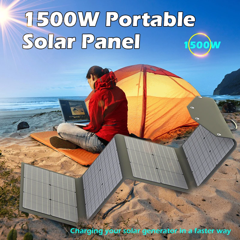 

1500W ETFE Flexible Solar Panel Foldable Camping Portable Folding Solar Panel Kit High Efficience Travel&Phone&Boat&RV 20.5V