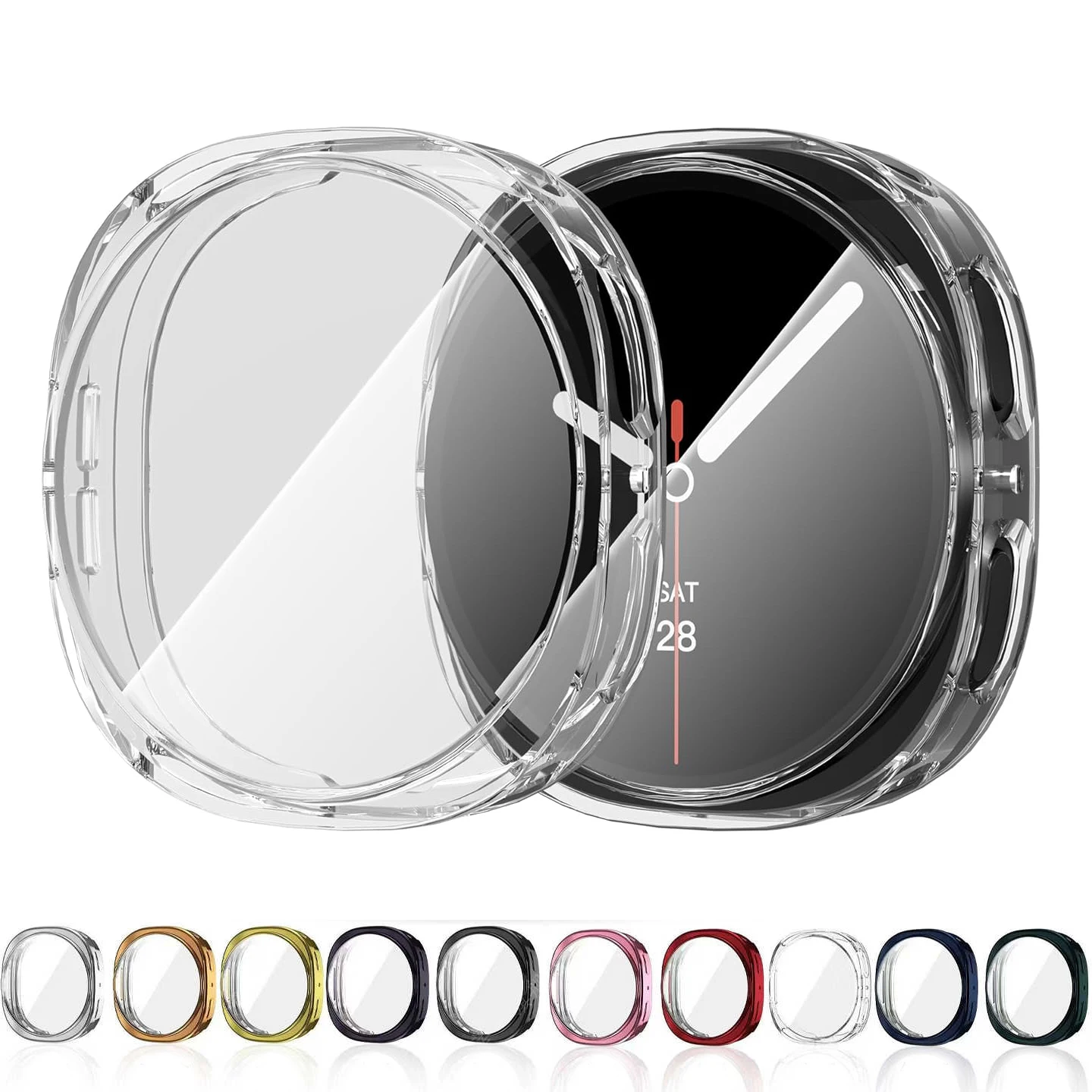 Soft Case for Samsung Galaxy Watch8 40mm 44mm Full Screen Protector TPU All-Around Bumper Protection Cover Watch 8 40 44 Black