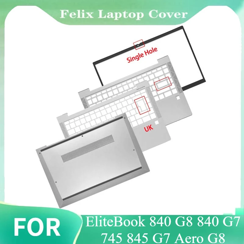 Replace Upper Top Cover For EliteBook 840 G8 840 G7 745 845 G7 Aero G8  Bottom Case Laptop Front Bezel Palmrest Keyboard Case