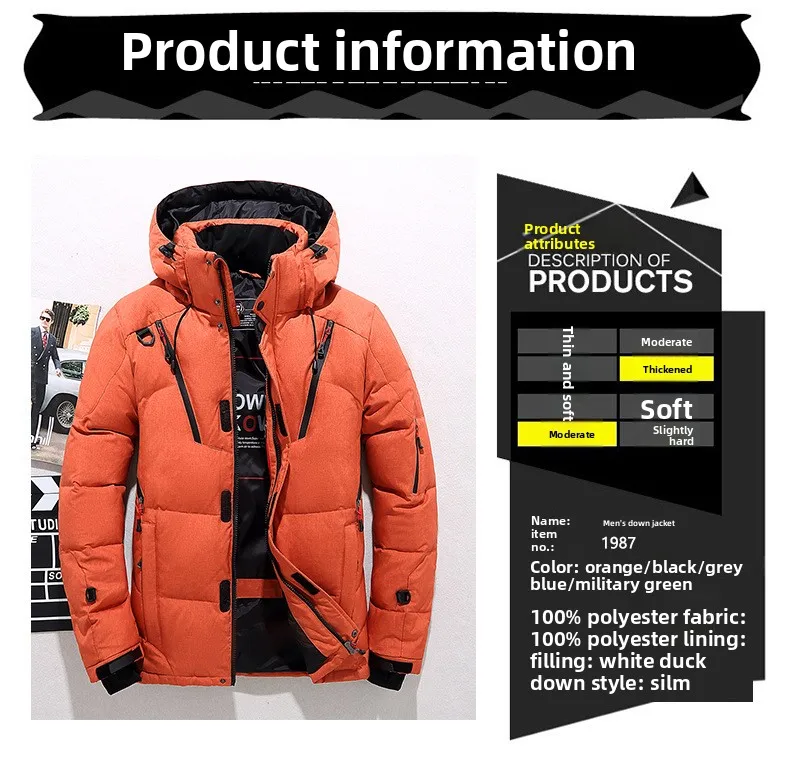 Brand Luxury Men's Winter Down Jacket Coats Parkas Man Clothes Hooded Padding Padded Puffer Jackets Man Bread Outerwear HXY51865