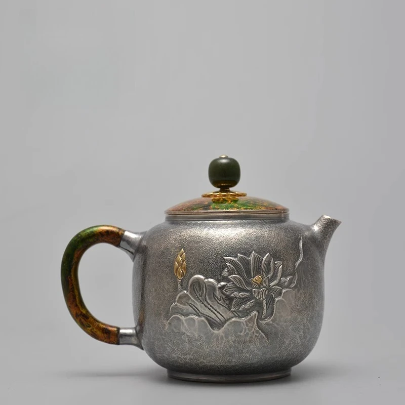 

Silver teapot, pure silver tea pot, handmade high-end small silver teapot