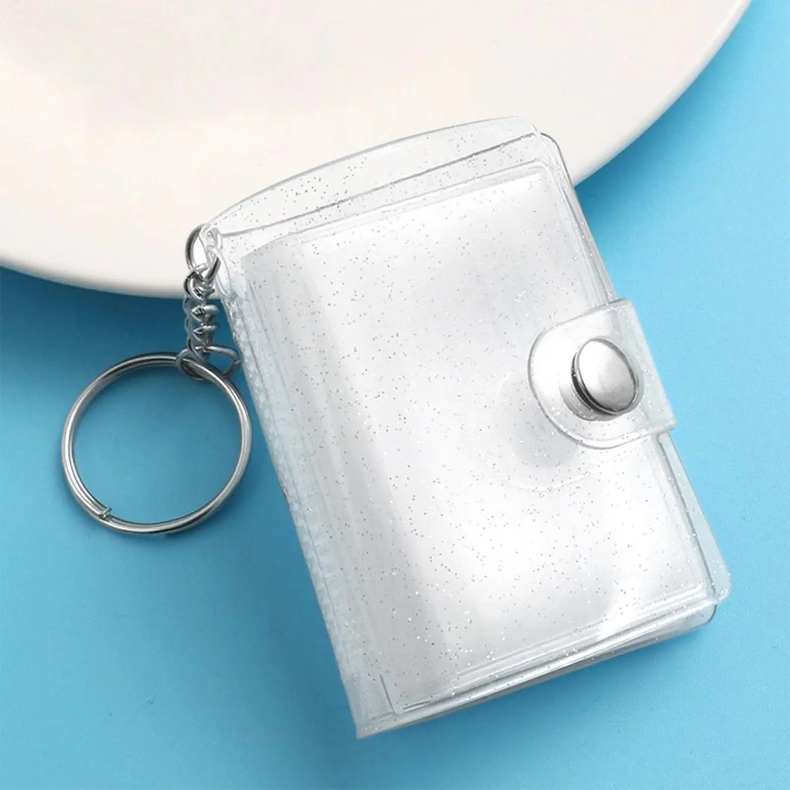 2 inch mini photo album binder keychain style pocket photo album binder, portable photo card holder a gift for friends