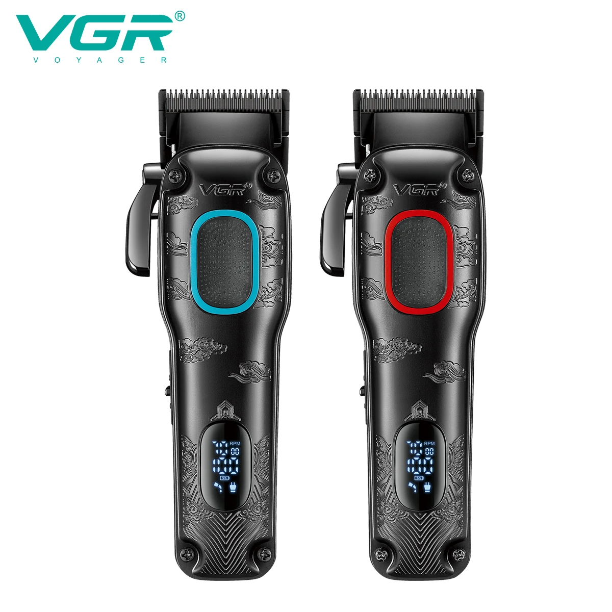 VGR hair clipper intelligent LED digital display powerful power hair trimmer hair salon home carving electric push shear V-016