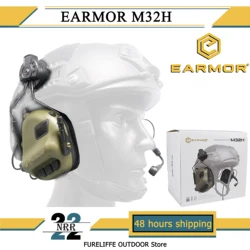 EARMOR M32H MOD4 Helmet Shooting Ear Muffs Tactical Headset ARC Rail Adapter/Communication Helmet Headset
