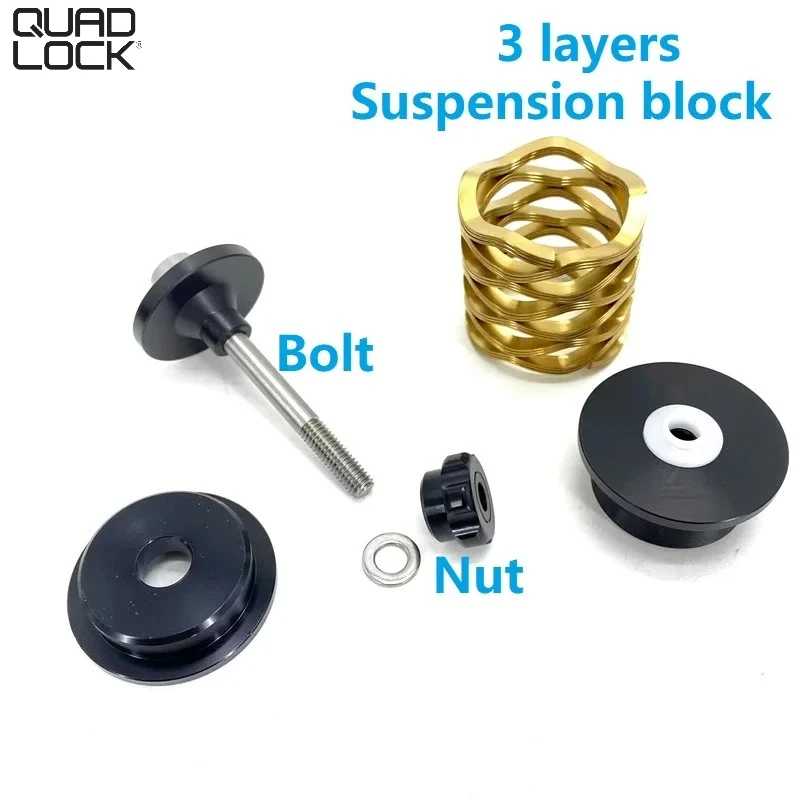

QUAD LOCK Folding Bike Suspension Block Rear Shocks Aluminum Alloy 3 Layer Spring Titanium Alloy Bolt Steel Bolt