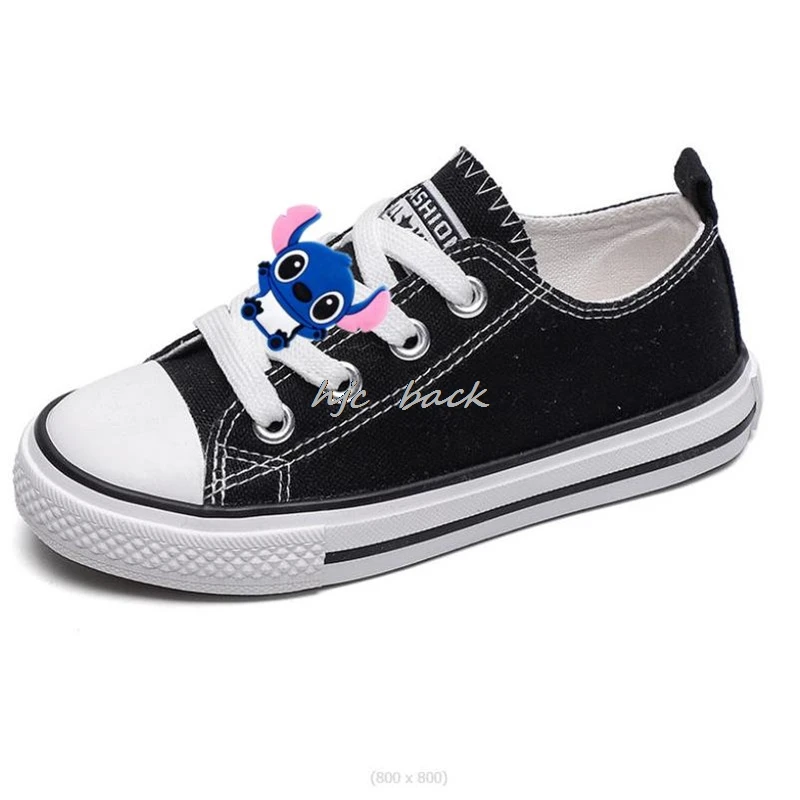 Children Sport Canvas Shoes Mickey Minnie Lace-up Girls Flat Boys Casual Shoes Kids Non-slip Comfort Sneakers Toddlers Tennis