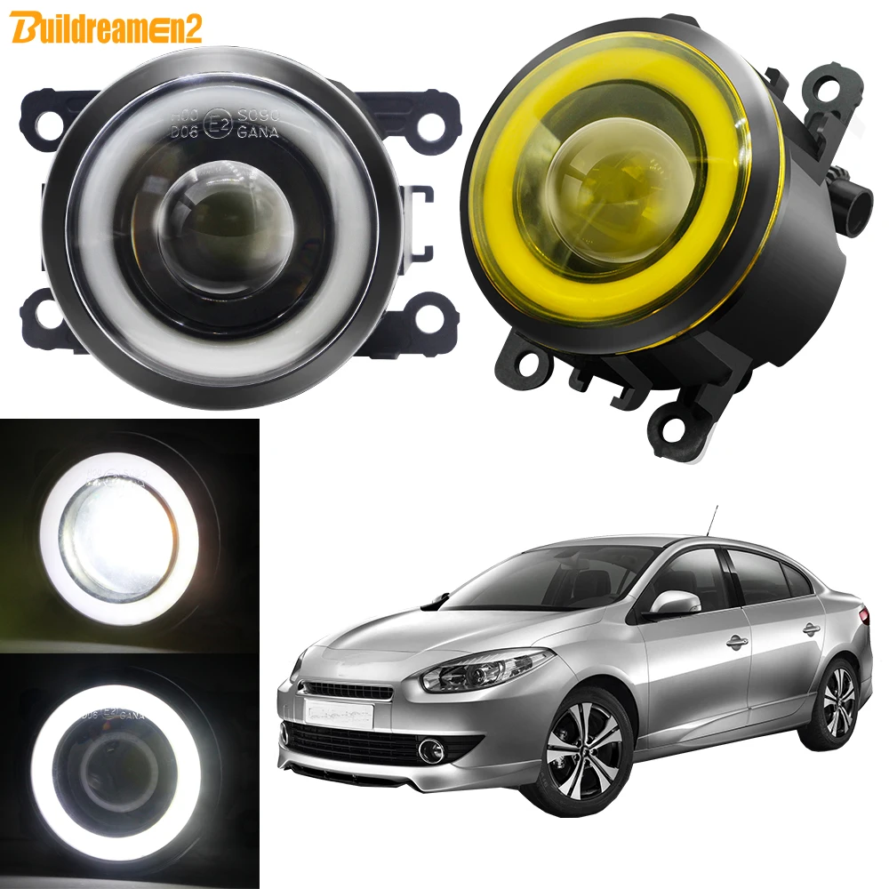 2 Pcs 30W H11 Fog Light Angel Eye DRL Car LED COB Fog Daytime Running Lamp 3000LM For Renault Fluence L30 Sedan 2010-2015